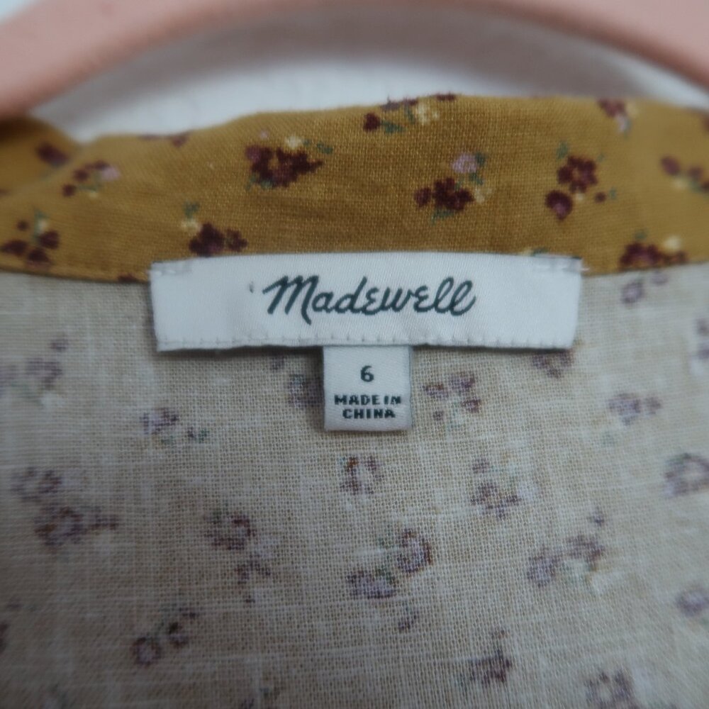Madewell Ditsy Floral Button-Front Dress with Pockets - Size 6 - - Picture 6 of 8